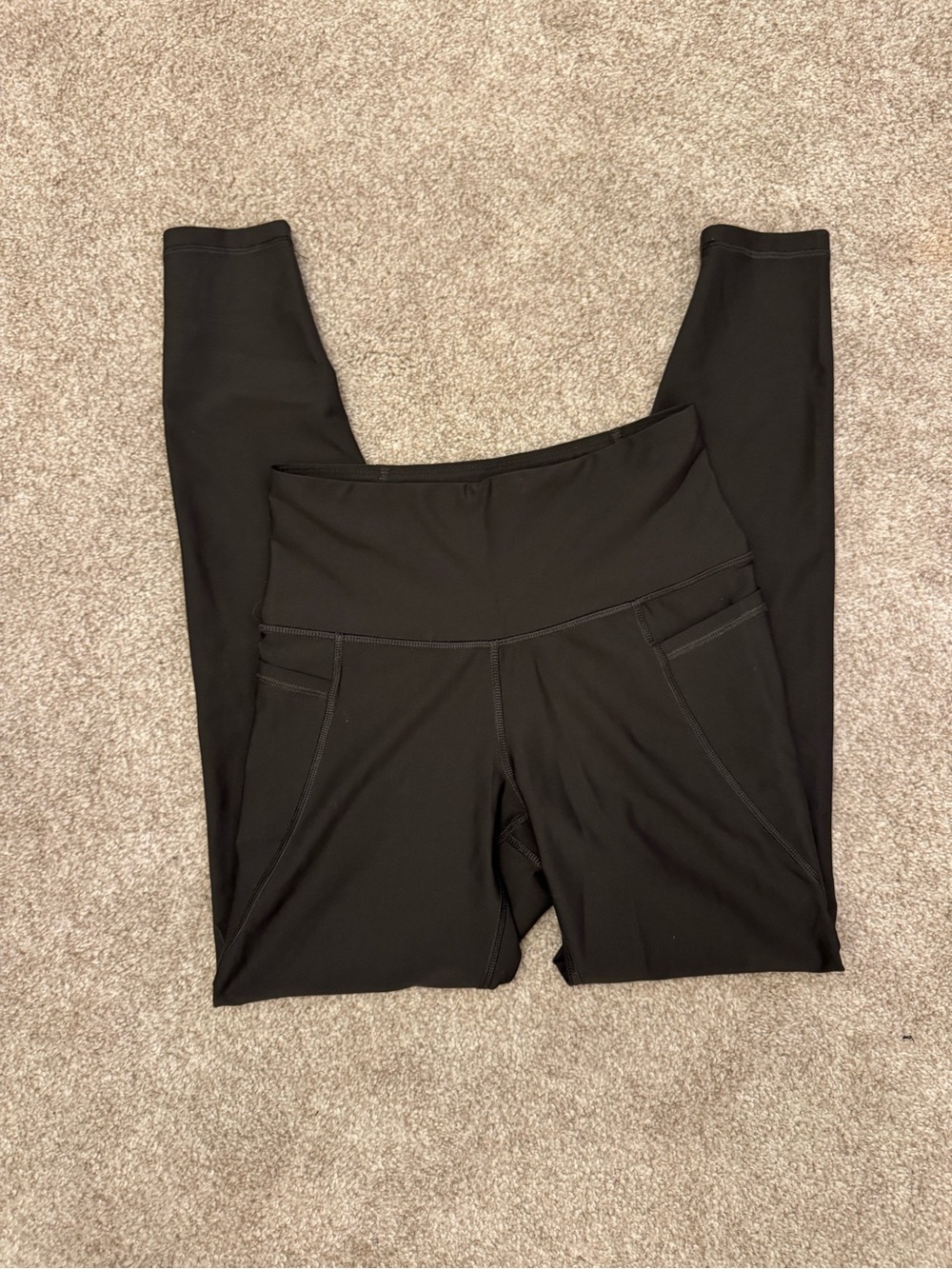 Old Navy Dark Green High-Rise Leggings with Side Pockets